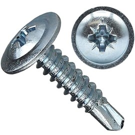 Pack of 100 x 4.2mm x 16mm Flange Wafer Head Self-Drilling Drywall/Sheet Metal Screws