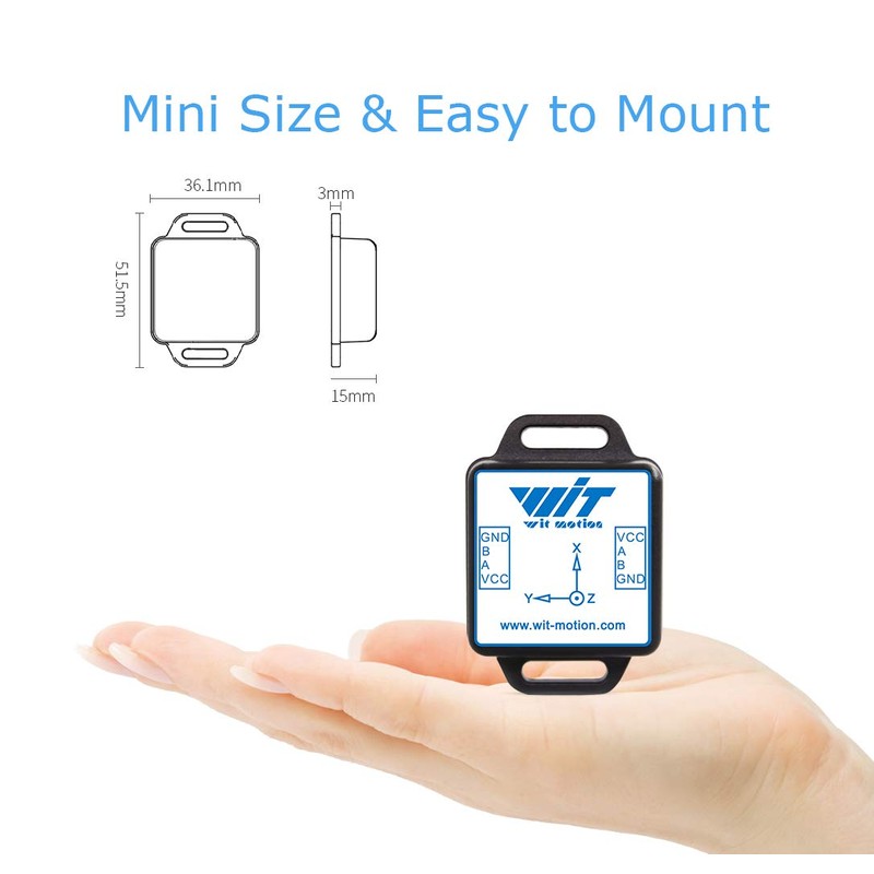 WitMotion WT901C-485 mpu9250 High-Precision Gyro+Accelerometer+Angle+Magnetometer,9-Axis Digital Compass (Kalman Filtering, Modbus),Triple-Axis