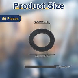 QUARKZMAN Pack of 50 M25 Rubber Washers 25 mm ID 38 mm OD 3.5 mm Thick Sealing Rings Rubber Seal Spacers Washers Seals Tap Seal Electrical Connection Black