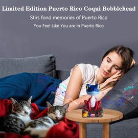 UKENEM Puerto Rico Souvenir, Hand-Painted Resin Coqui Frog Puerto Rico Decor, Puerto Rico Coqui Bobblehead Music Box, Boricua Frog Bobbleheads Figures for Home Decor Office Garden Women Men Gift