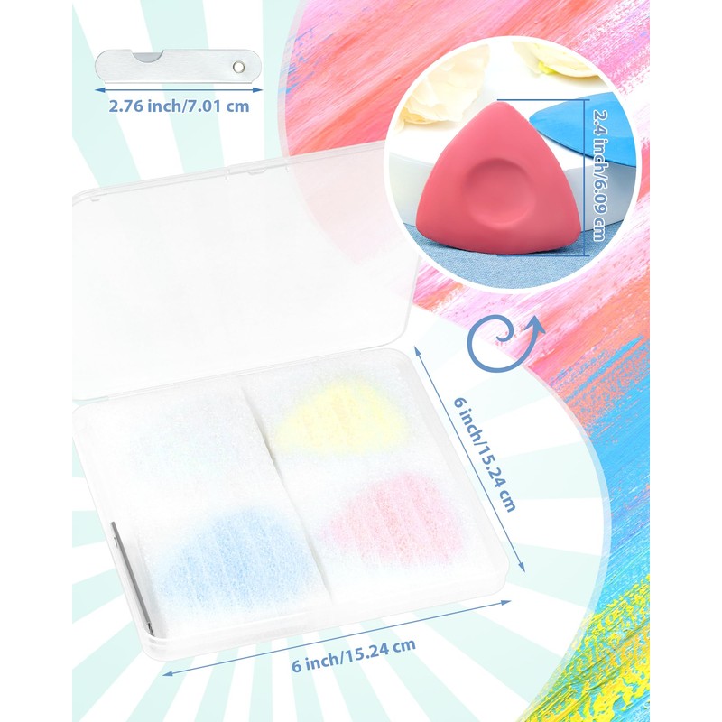 FIVEIZERO 4Pcs Tailors Chalk, Triangle Sewing Chalk for Fabric, Fabric