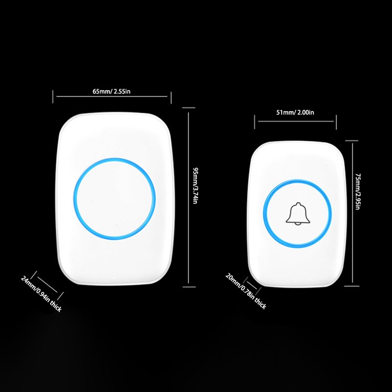 Wireless Doorbell Waterproof Wireless Chime Door Chime with 3 Volume