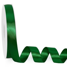 LaRibbons Green Satin Ribbon 1 Inch x 100 Yards - Double Sided Silk Ribbon for Gift Wrapping Wedding Decoration Bows Bouquet Floral Arrangement Crafts