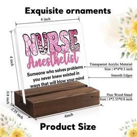 Juoqg Nurse Anesthetist Acrylic Sign with Wooden Stand, Anaesthetist Gifts for Nurse, Graduation Gifts for Nurse Anesthetist, Nurse Anesthetist Appreciation Gifts, CRNA Gifts for Nurse
