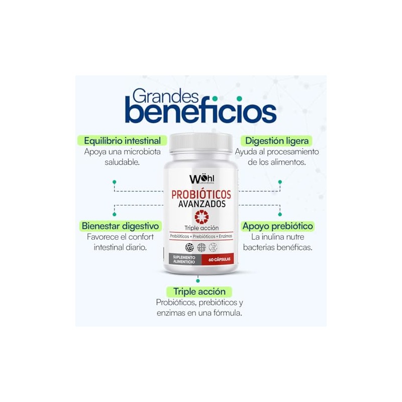 Paquete de 3 Frascos Probióticos Avanzados de Triple Acción (Probióticos