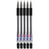 ELKOS BLACK Ballpoint Pens, 0.7mm Fine Point, Pack of 5,
