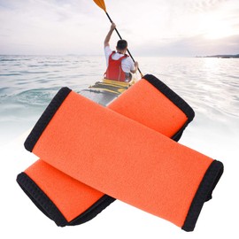 Alomejor 2PCS Kayak Paddle Grips Neoprene Non-Slip Paddle Grips Prevent Blisters and Callus for Canoe Boat Kayak Water Sports (Orange)