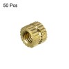 sourcing map Knurled Insert Nuts - 50Pcs M3 x 4mm
