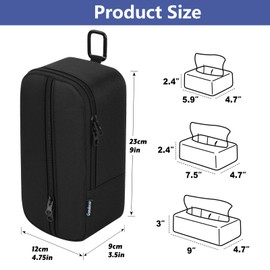 Restaurant Tissue Holder, Waitress Tissues Storage Case, Restaurant Bar Waitstaff Napkin Organizer Adjustable Tissue Dispenser with Belt Buckle & Carabiner for Waiter Server Makeup Artist Bartender