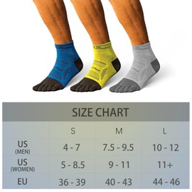 AONIJIE Toe Socks for Men and Women High Performance Athletic Five Finger Quarter Socks Soft, Comfortable and Breathable, Small
