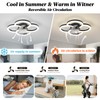 FTZVRD Ceiling Fans with Lights and Remote, Flush Mount Ceiling