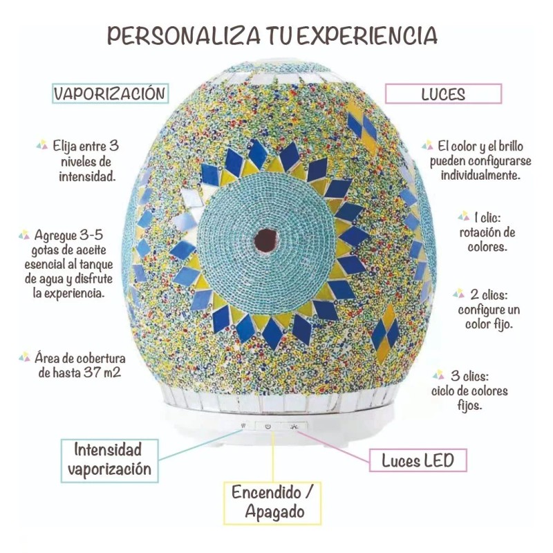 Mosa More Difusor Mosa More Ultrasónico Snowflake, Hecho A Mano