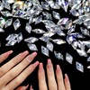 JYvivid 120 Pcs Mini Rhombic Nail Rhinestones, Shiny Zircon Crystals