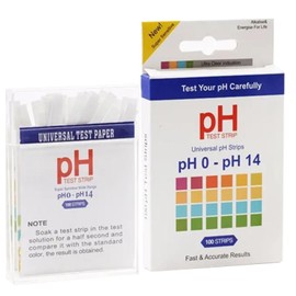 Ph Strips for Urine and Saliva Testing - Ph 0-14 Ph Strips Ph Test Paper,100 Strips Ph Test Paper to Test Drinking Water, Food, Pools, Aquariums, Monitor Body Ph Levels