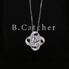 B.Catcher Women's Necklace, Jewellery, Pendant, 925 Sterling Silver Twist Cube