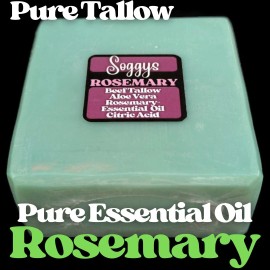Unbranded Bar Soap, Beef Tallow, Rosemary Essential Oil, Handcrafted, All Natural, 5-6 oz