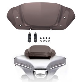 Kiawnia 10" Wave Windshield Windscreen Wind Splitter Compatible for Harley Street Glide FLHX, CVO Street Glide FLHXSE 2023 2024 (Smoke)
