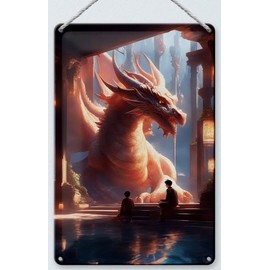 Blechschild mit Kordel 30 x 20 cm Dorfwacht Sternendrache - Blechemma