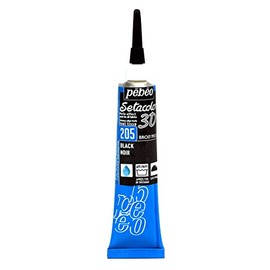 PEBEO Setacolor 3D Dimensional Brod'Perle Pearl Effect Fabric Paint 20ml Tube (Black)