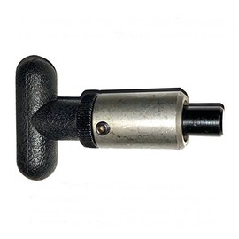 SBDs (Pack of 2) 'POP' Pull Pin 1" Diameter x 1-1/2" Length Weld ON Steel Barrel | 1/2" Diameter Spring Loaded Zinc Plated Steel Plunger | Plastic T Handle Knob | Knurled Round Nut w/Grub Screw Lock.