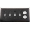Oil Rubbed Bronze 5 Gang Wall Plate - 4 Toggle
