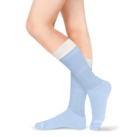 Benefeet Sox Frilly Slouch Socks for Women Teen Girls Colorful Ruffle Scrunch Socks Novelty Stacked Socks Pretty Solid Crew Socks Cute Fancy Dress Socks Soft Cotton Knee High Boot Socks, Blue