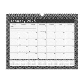 2024-2025 Monthly Spiral-Bound Wall/Desk Calendar - 18 Months Desktop/Wall Blotter Calendar/Planner - (Edition B&W #017)