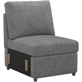 Belffin Middle Single Module Seat for Modular Sectional Sofa, Armrest Module for Sectional Sleeper Sofa Bed, Light Grey