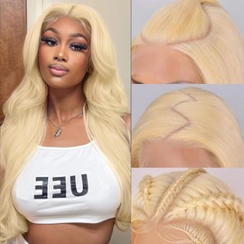 26 Inch 613 13X6 HD Lace Front Wigs Human Hair Body Wave Blonde 613 Wig Loose Body Wave 13x6 Transparent Lace Frontal Wigs 100% Human Hair Pre Plucked with Baby Hair Daily Wear Wig for Women