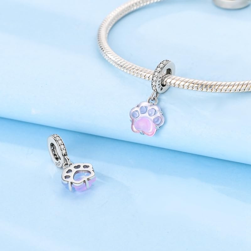 LunaGrace Bracelet Charm for Women Sterling Silver Bead Cubic Zirconia(Pet