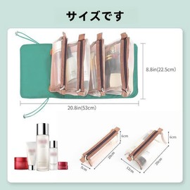 LPYLXTLYNYP Makeup Pouch, Travel Pouch, Makeup Pouch, Large Capacity, 4 Compartments, Travel, Waterproof, Cosmetics Pouch, Toiletry Pouch, Travel, Removal, Foldable, Multifunctional, Cute, Stylish,