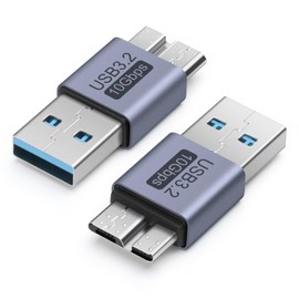 Seminer Micro B to USB Adapter(2 Pack), Micro B Male to USB Male Data Adapter Short Converter Adaptor for Computers, Laptops, External Hard Drives