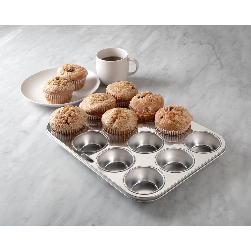 Fox Run Muffin and Cupcake Pan, 12 Standard Cup, Stainless
