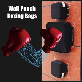 Boxing Fighter Fitness Punch Bag, Wall Punch Punch Pad Wall Mounted Kick Pads Punch Bag Wall Target Pad Boxing Wall Boxing Punching Pad for Karate Muay Thai Taekwondo
