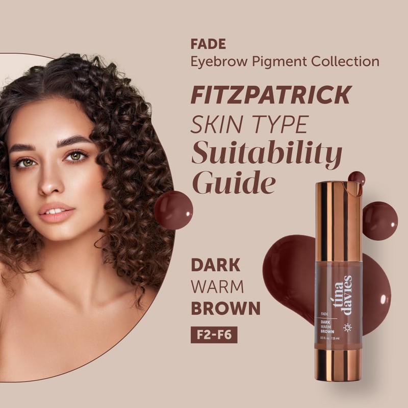 Tina Davies FADE Eyebrow Pigments, Dark Warm Brown 15ml
