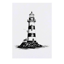 'lighthouse' Temporary Tattoo - Water Resistant, Skin-Safe, Non-Toxic Transfer (TO00062049)