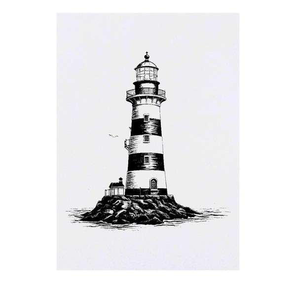 'lighthouse' Temporary Tattoo - Water Resistant, Skin-Safe, Non-Toxic Transfer (TO00062049)