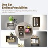 CANCHIC Floating Cube Shelves Set of 3, Black Walnut Decorative
