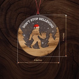 Big Foot Ornaments for Christmas, Don't Stop Believing Funny Sasquatch Ornament for Camping Lovers, Bigfoot Christmas Ornament Gifts for Men Women, Cool Bigfoot Gifts for Friends, Family, Coworker