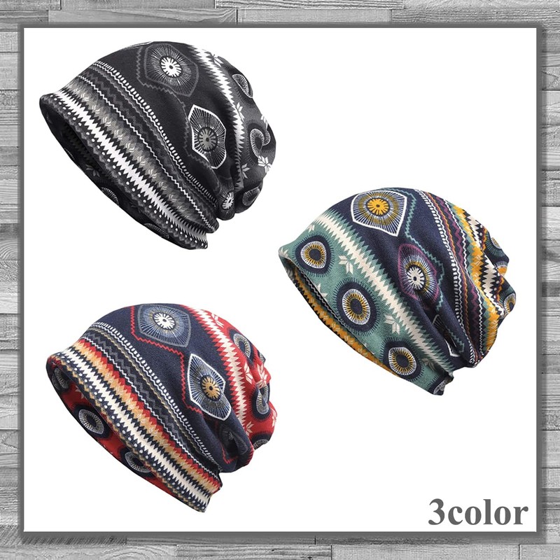LEX STANDARD CH060 Women's Summer Knit Hat Ethnic Pattern Hat