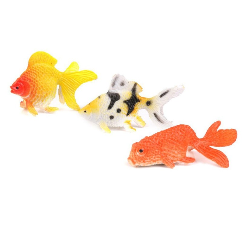 12Pcs Model Plastic Goldfish Toys Set Teaching props