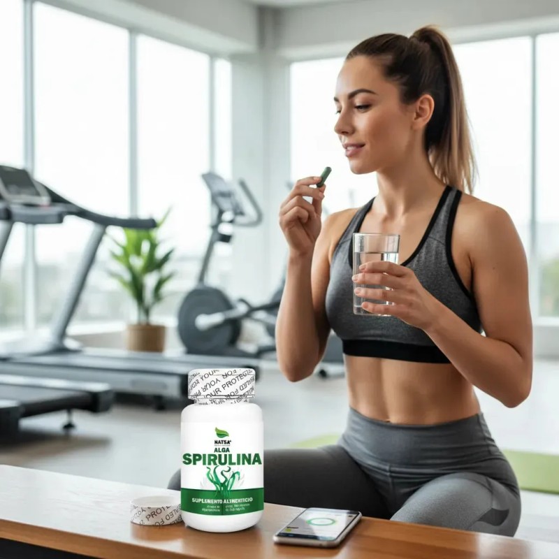 Alga Spirulina 100 Cápsulas Aporta Minerales Proteinas Anti Anemico Excelente