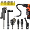 17PCS Power Drill Bit Extension Adaptor Incloud 2PCS Hex Shank