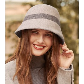 Adigaber Women's Hats Melon Hat Wool Hat Felt Hat Fedora Hats Church Hats Fishing Hat Derby Autumn Winter Warm, beige