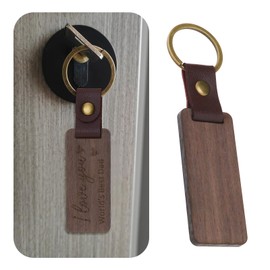 SING F LTD 1Pc Wooden Keychain Wooden Keyring Wonderful Gift for Dad I Love You World's Best Dad for Dad on Birthday Christmas Thanksgiving Day