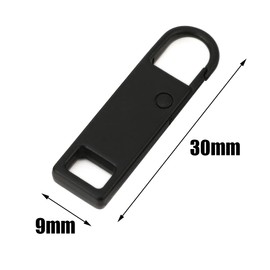 Zipper Pull Replacement Parts,10 Pcs Black Zipper Pull Tabs Metal Replacement Zip Fixers Spring-Loaded Zipper Pulls for Clothes Suitcase Backpack DIY Craft