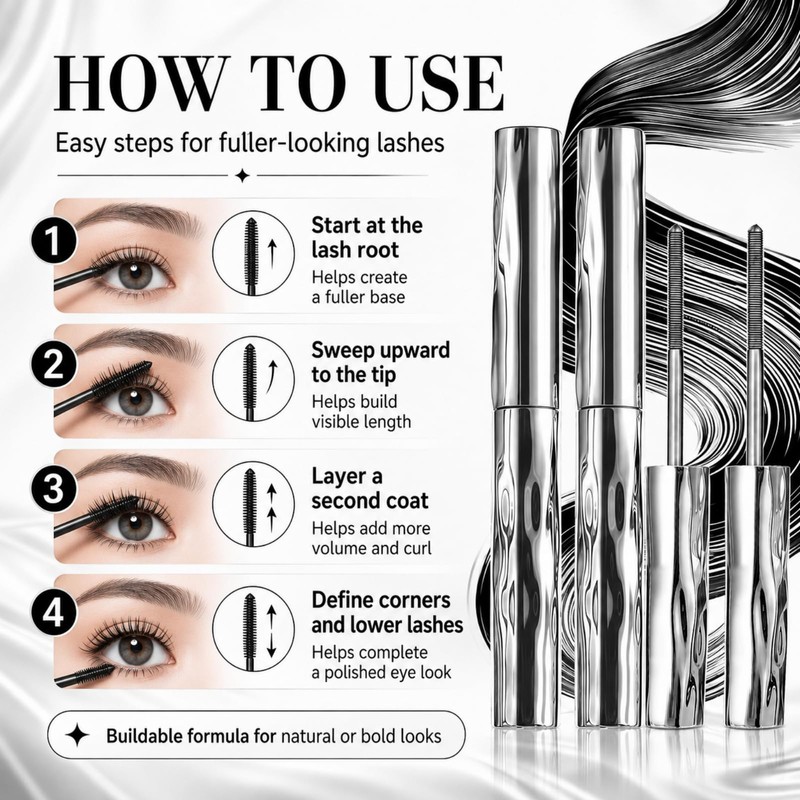 Mascara for Older Women 2PCS Set - Mascara Black, 4D