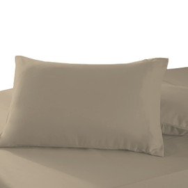 Pizuna 100% Cotton Housewife Pillowcases 2 Pack Simply Taupe 48x74cm, 400 Thread Count Long Staple Combed Cotton Pillow Cover, Sateen Weave Standard Housewife Pillowcase (Cotton Pillowcase Pack of 2)