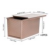 Beasea Pullman Loaf Pan with Lid, 2 Pack 1 lb