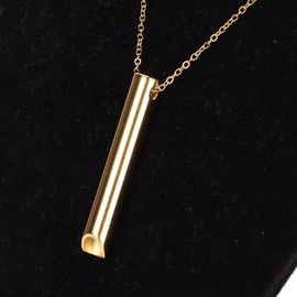 Mindful Breathing Necklace, Portable Stainless Steel Anxiety Necklace, Breathwork Tool for Breathing Exercises, Anxiety Relief, Meditation, Relaxation and Calming Down(Gold)